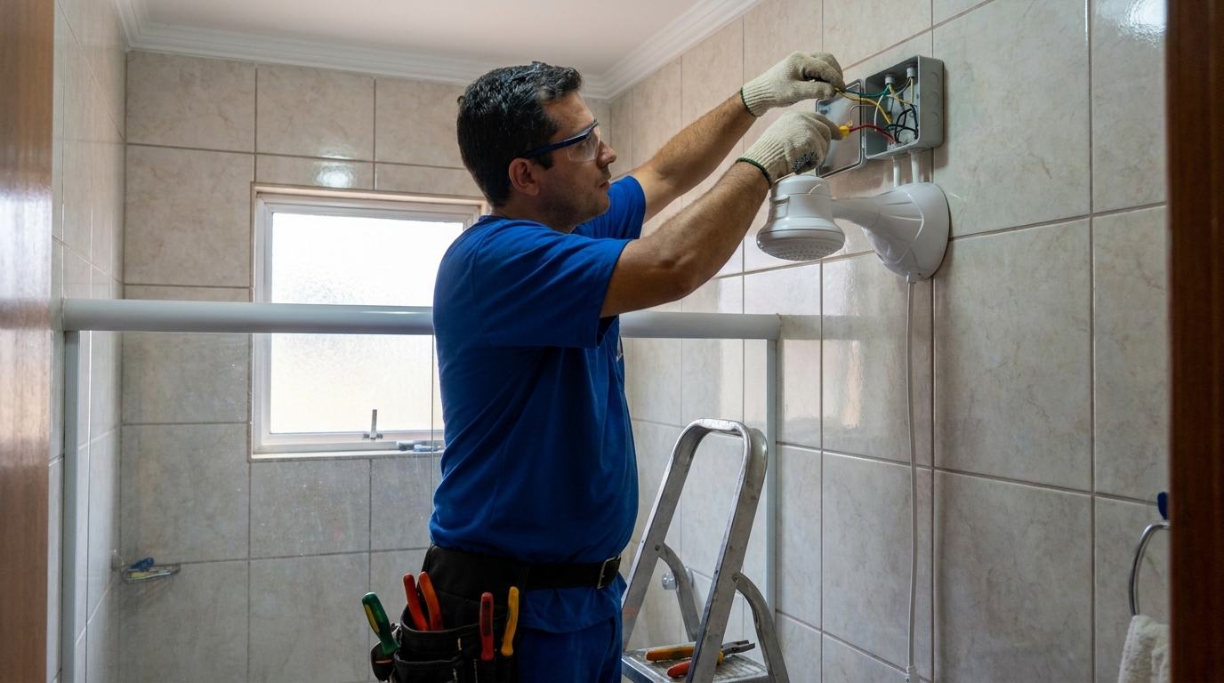 Instalacao de chuveiro eletrico profissional em Franca‑SP