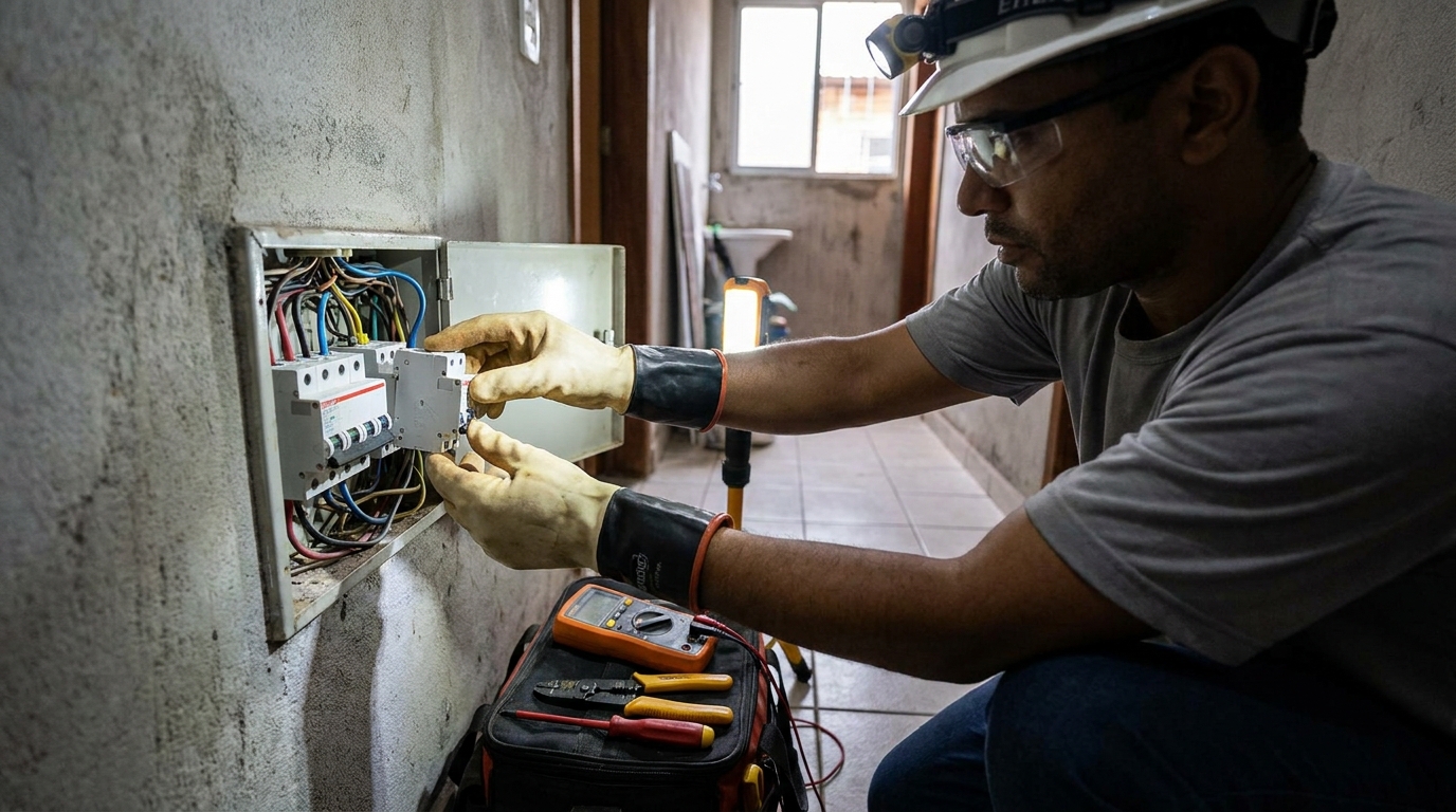Instalacao de disjuntor profissional em Franca‑SP