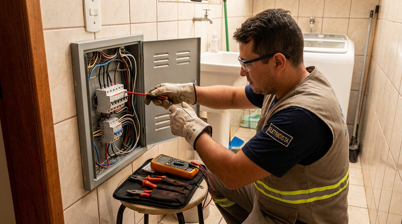 Instalacao de disjuntor residencial em Franca‑SP