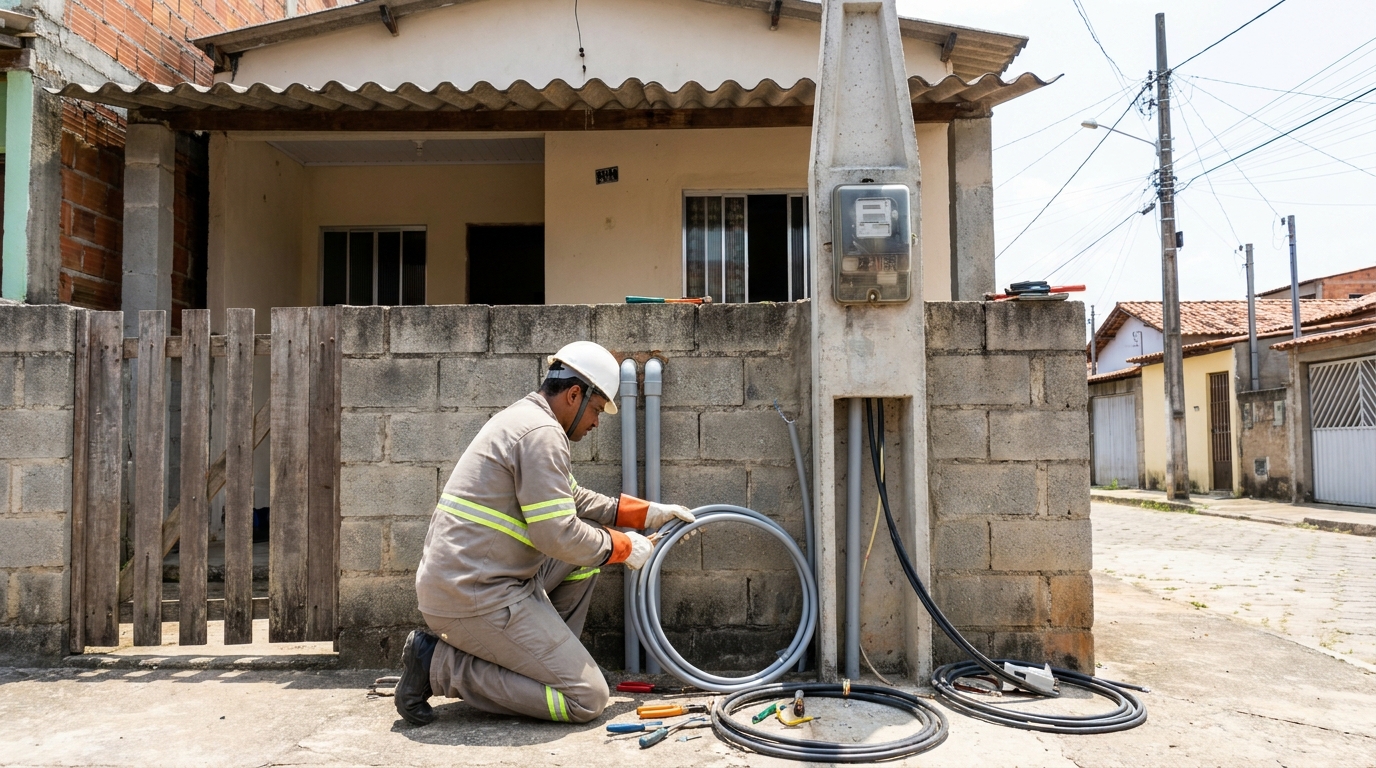 Instalacao de padrao de energia residencial em Franca‑SP