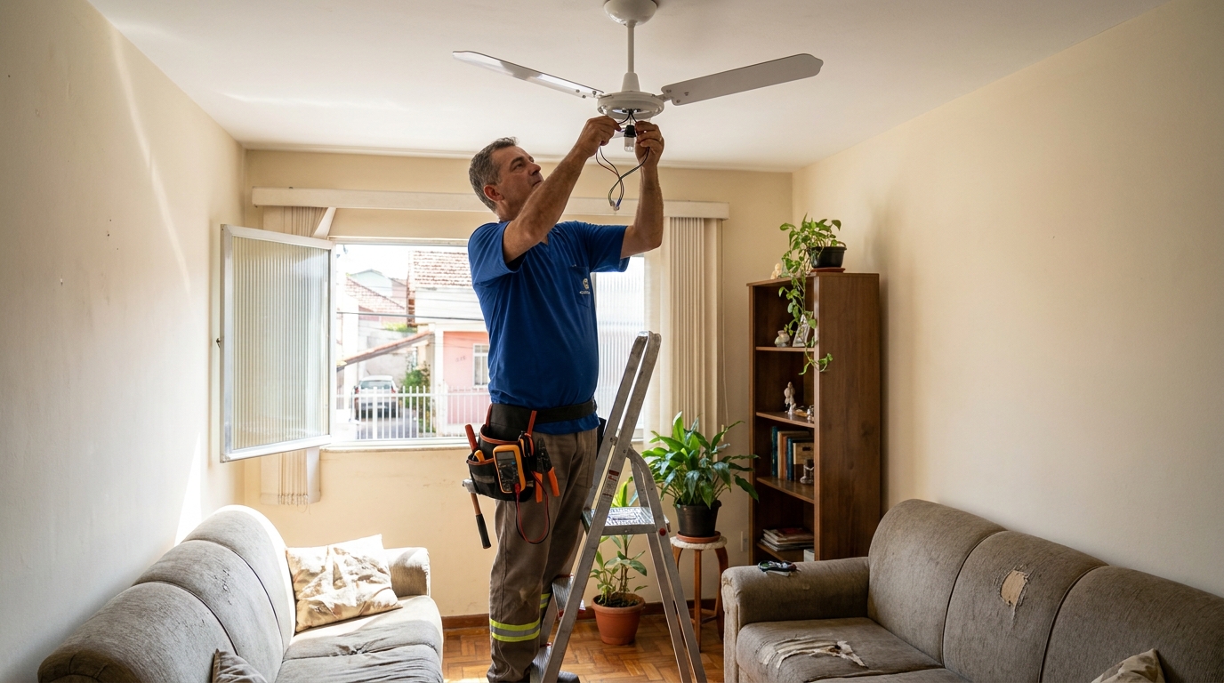 Instalacao de ventilador de teto em Franca‑SP