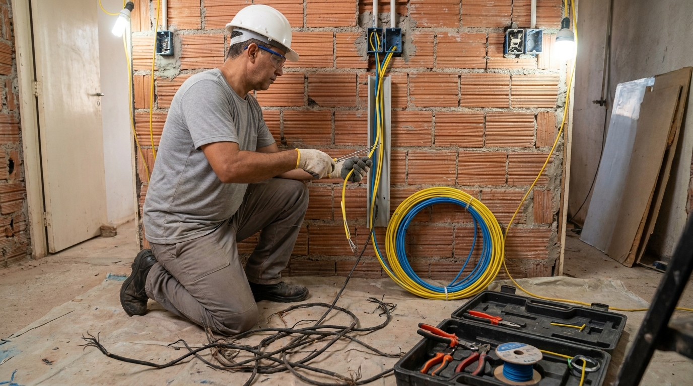 Troca de fiacao eletrica residencial em Franca‑SP